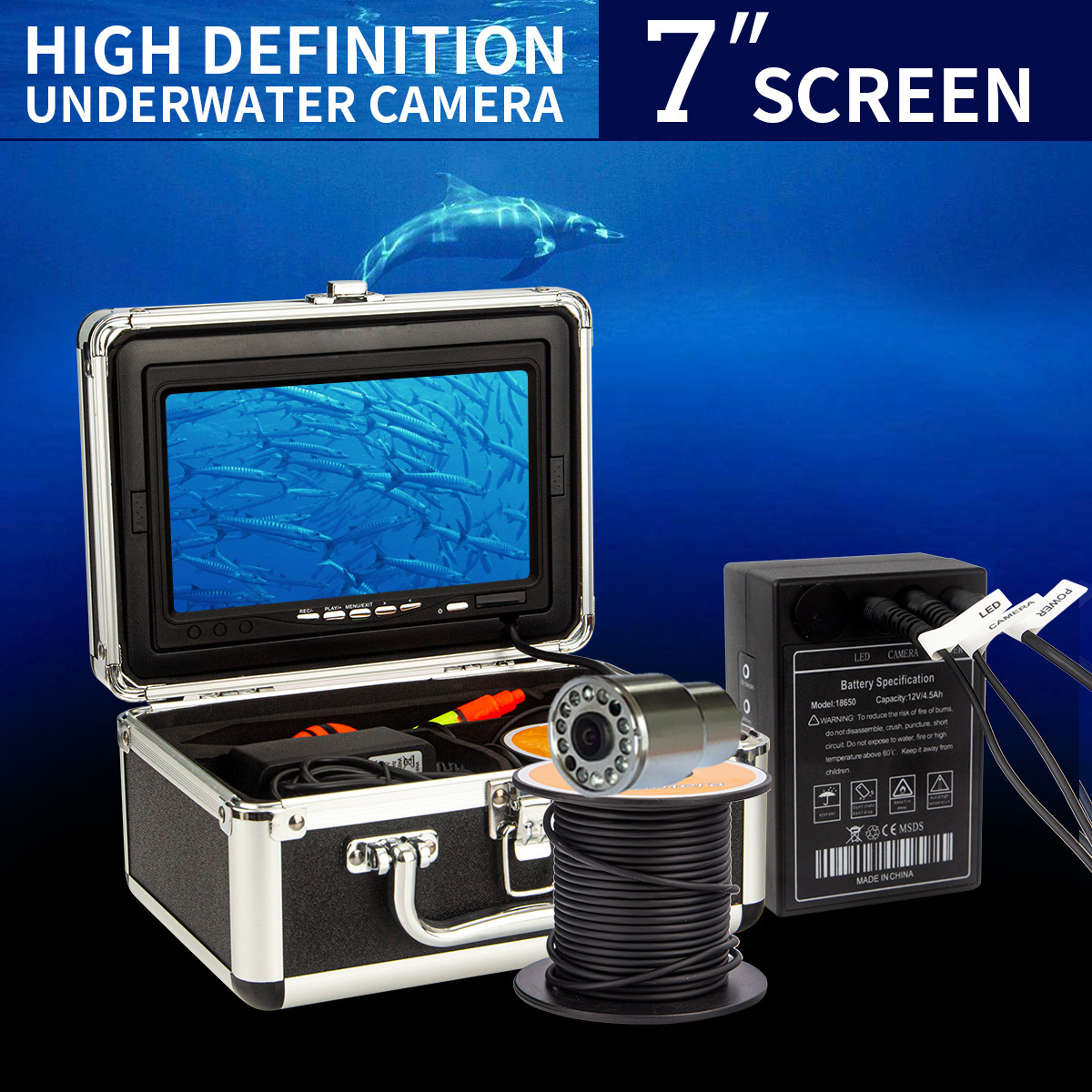 IP68 full waterproof 12 LEDS 7 - огляд і ціна Fish Finder Case