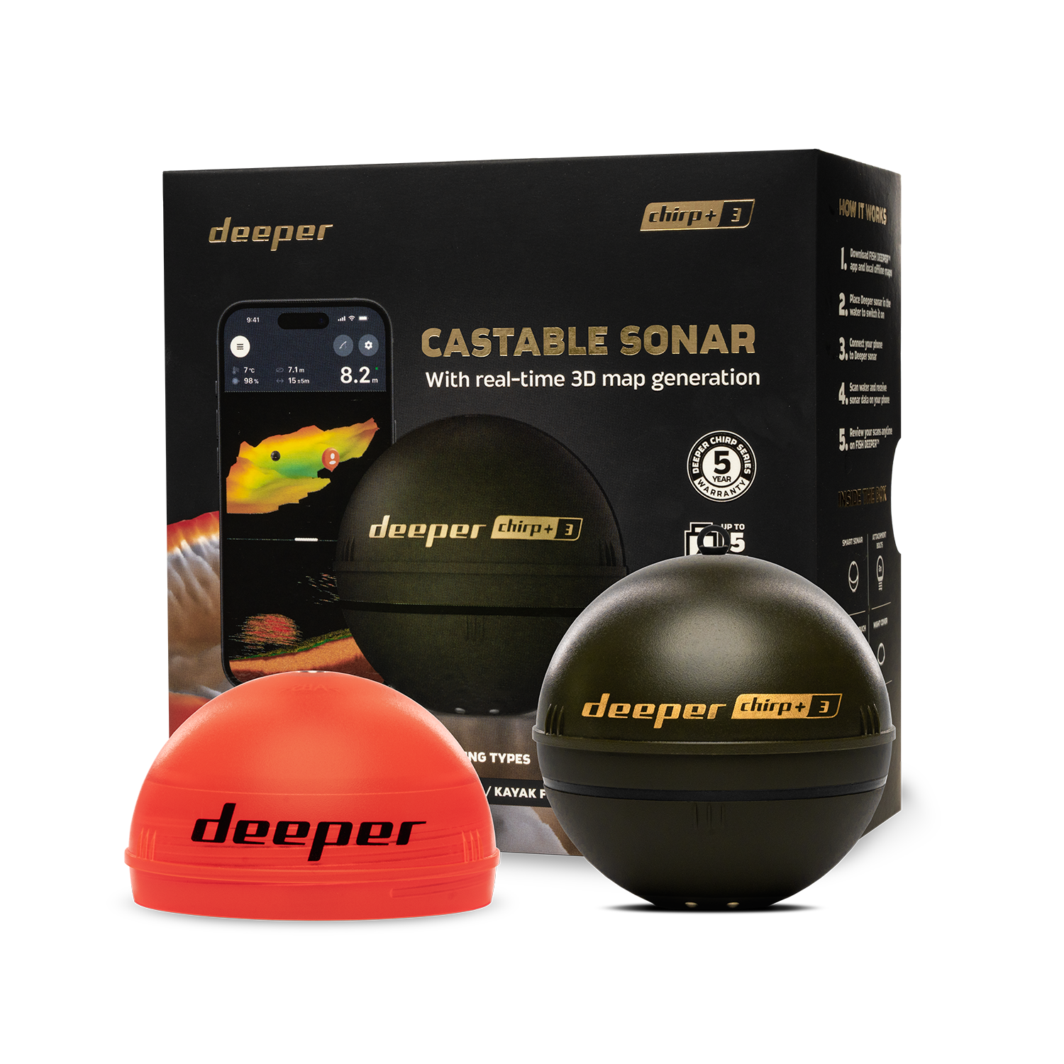 Deeper Smart Sonar Chirp+3 Fis - огляд і ціна Fishing Depth Finder