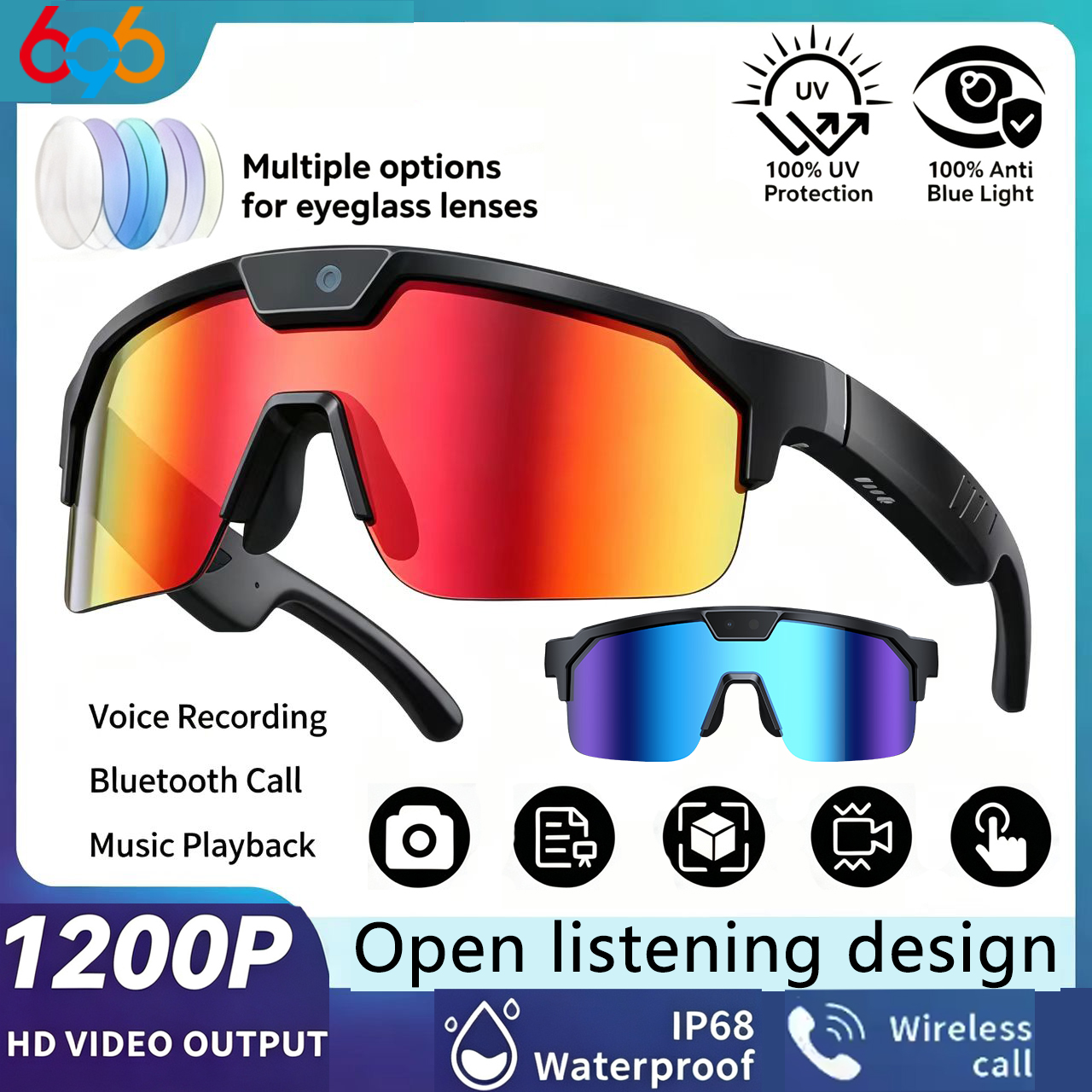 AI Smart Cycling Glasses Men W - огляд і ціна Fishing Camera