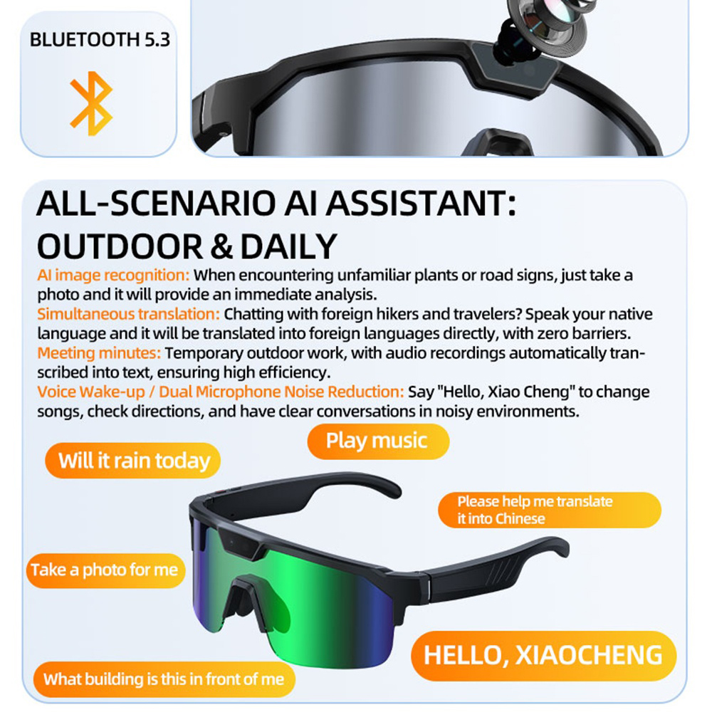 AI Smart Cycling Glasses Men W - огляд і ціна Fishing Camera